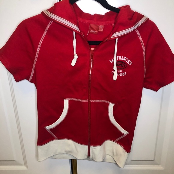 Esprit Red Short Sleeve hoodie - Picture 1 of 7